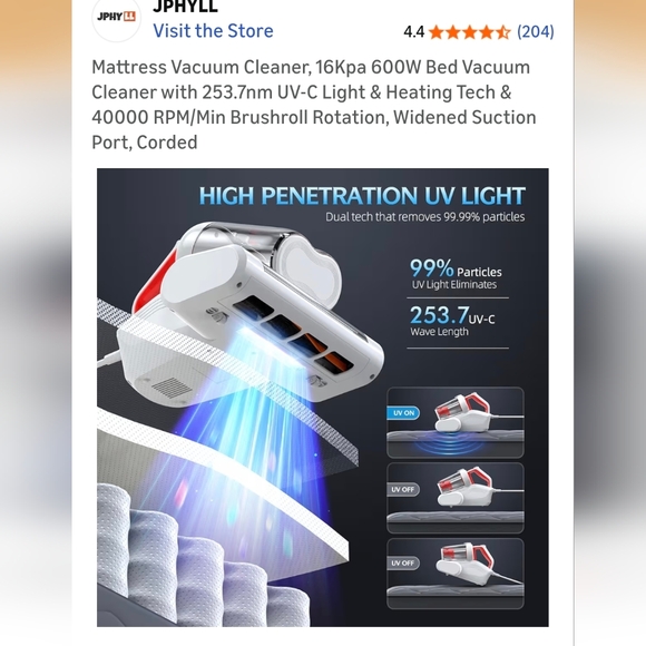 Bed Vacuum Cleaner / Ultra UVC - Picture 4 of 16